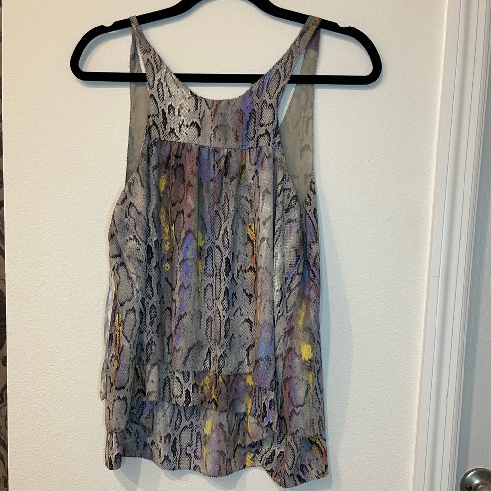 Flowing snake-print top